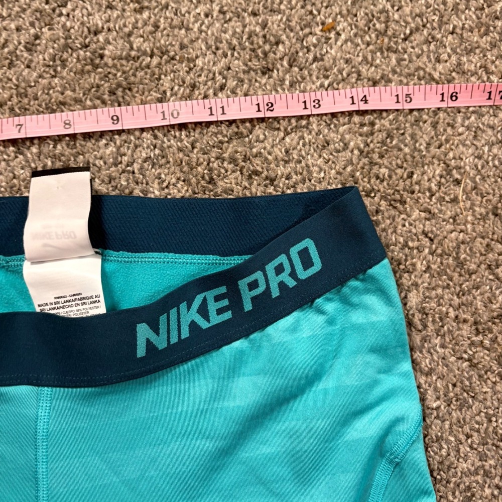 Nike‎ Pro Dri-FIT Womens Teal Striped Performance Leggings Large RN56323 - Picture 5 of 11